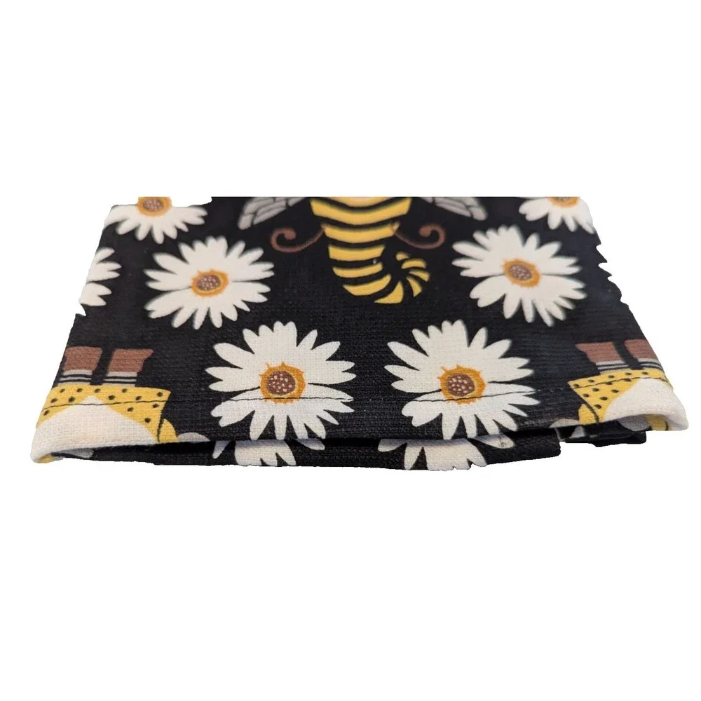 SAVE THE GNOMES Kitchen Towels 3-pc Honey Bee Gnome & Daisy Kay Dee Designs Gift
